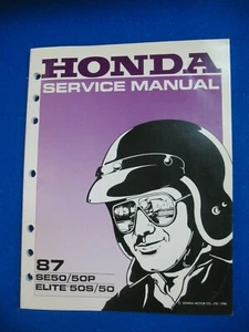 Honda 1987 SE50 50P Elite Original Factory Service Repair Manual BRAND NEW A170 - Foto 1 di 5