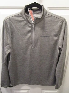 VINEYARD VINES BOYS STRIPE 1/4 ZIP JERSEY IN BARRACUDA GRAY SIZE XL (18) NEW - Picture 1 of 1