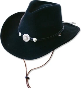 Wollhut Westernhut Cowboyhut Country Outdoor Stars & Stripes »IDAHO« Schwarz - Picture 1 of 1