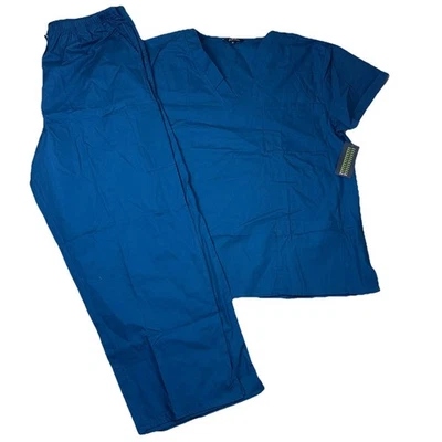 Juego de 2 exfoliantes Just Love azul verdoso mezcla de algodón cuello en V cintura elástica cordón Foto 1 de 4