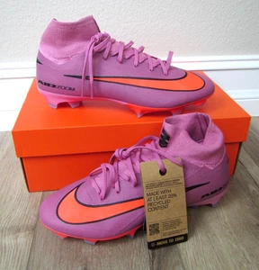 NEW NIKE ZM SUPERFLY 10 PRO FG ZOOM 8 MAGIC FLAMINGO BLACK SOCCER CLEATS SHOES - Picture 1 of 4