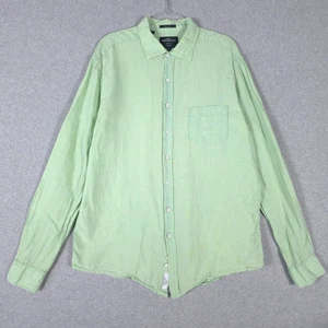 Rodd & Gunn Shirt Mens 2XL XXL Green Linen Sports Fit Long Sleeve Albini Fabric - Picture 1 of 8
