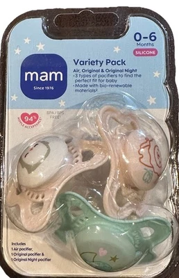 Nuevo MAM Original Día y Noche 0-6 Meses - Pack de 3 Chupetes Bebé Foto 1 de 4