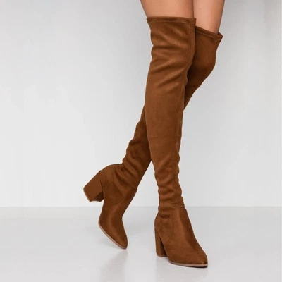 Steve Madden Women's Jacoby Thigh High Over The Knee Boots Brown Suede Tall 6 - Image 1 of 4