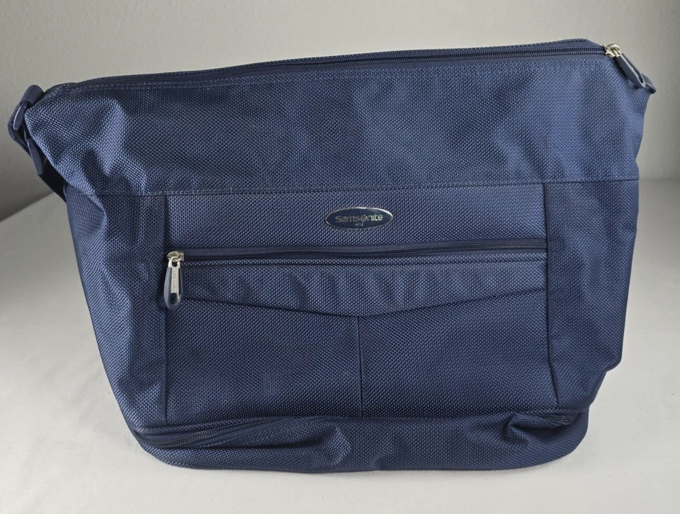 Bolsa de viagem Samsonite grande alça de ombro azul bolsos com zíper durável  - Imagem 1 de 4