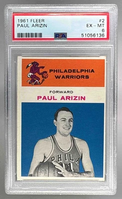 Baloncesto Fleer 1961 Paul Arizin #2 PSA 6 Foto 1 de 2