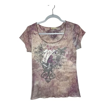 Camiseta B Friends Gráfica Mujer Mediana Multicolor Babydoll Top De Colección Años 90 Y2K Foto 1 de 4