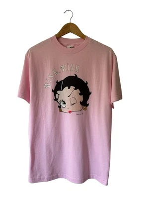 Vintage Betty Boop T Shirt Men’s Medium Pink Wink Wink - Image 1 of 3