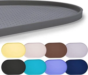 Hubulk 100% Waterproof Silicone Pet Feeding Mat 19"L x 12"W, Gray - Picture 1 of 7