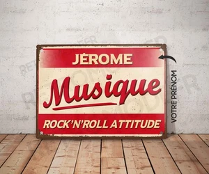 Plaque métal vintage Musique personnalisé Décoration panneau Rock'nRoll pancarte - Imagen 1 de 4