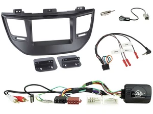 Einbauset Lenkradadapter Doppel DIN Autoradio für Hyundai Tucson 15-20 schwarz - Bild 1 von 6