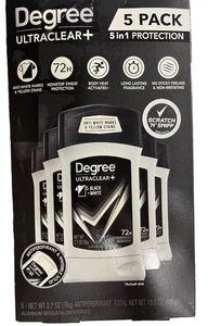 Degree UltraClear Black+White 2.7oz Men's Antiperspirant Deodorant 5 Pack - Picture 1 of 3