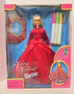 Barbie Puppe sehr samtrotes Kleid 90er Jahre Ära NRFB 20528 Mattel NEU - Bild 1 von 10