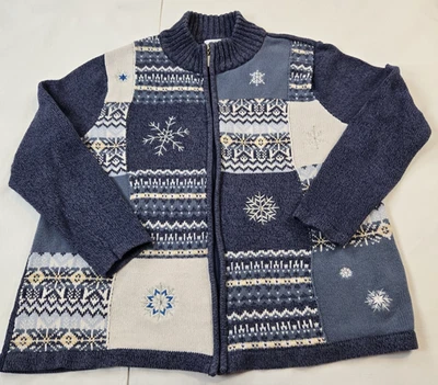 Cárdigan suéter Dressbarn para mujer cremallera completa manga larga cuello falso talla 1X Foto 1 de 4