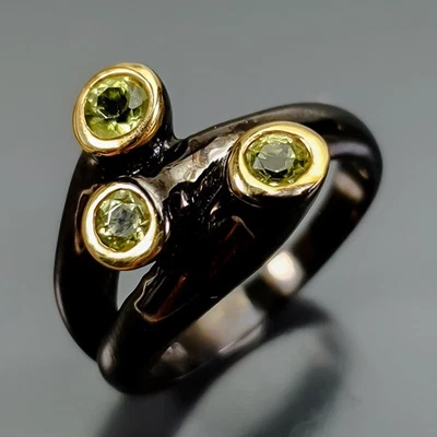 Jewelry Natural Peridot Ring 925 Sterling Silver Size 7 /R416998 - Image 1 of 4