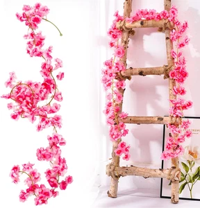 Prampe 2 PCS Ghirlanda Fiori Artificiali, 135 Fiori Ghirlanda Di Fiori Di Cilieg - Foto 1 di 12