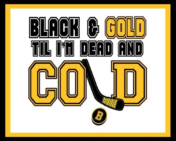 BOSTON BRUINS Negro y Dorado Hasta Muerto y Frío 8 x 10 Foto Hombre Cueva NHL Foto 1 de 1