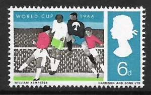 Sg 694d 1966 6d Mondiali di Calcio - Filigrana Invertita Singola NON MONTATA MINT - Foto 1 di 1