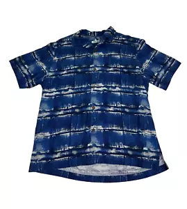 Camicia Tommy Bahama adulto grande cravatta blu tintura abbottonata spiaggia uomo - Foto 1 di 11