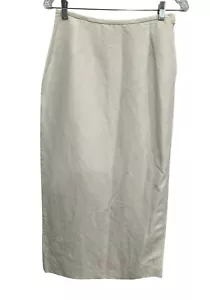 Emma James White Midi Straight Long Skirt Size 8 Linen Blend - Picture 1 of 10