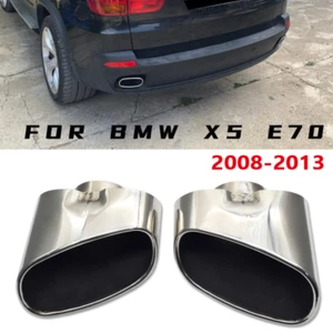For BMW X5 E70 2008-2013 Stainless Dual muffler exhaust Tail Pipe tip finisher - Picture 1 of 7