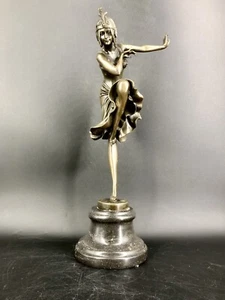 Bronzeskulptur Art Deco Tänzerin Chiparus Skulptur Bronze Tanzende Babylon - Bild 1 von 11