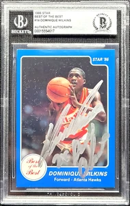 Star Best of the Best Dominique Wilkins 1986 autógrafo automático NBA Dunk Champ BGS - Imagen 1 de 6