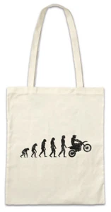 Motocross Evolution Stofftasche Einkaufstasche Human Fun Driver Motorcycle Biker - Picture 1 of 1
