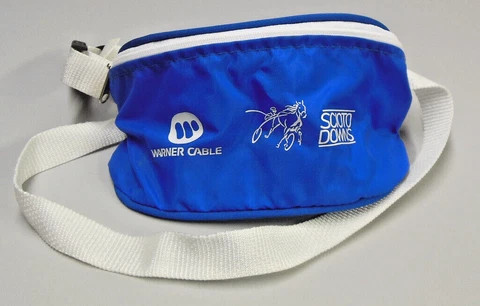 SCIOTO DOWNS Columbus, Ohio Vintage Souvenir Blue Cloth Belly Bag Cover