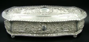 BEAUTIFUL GERMAN ART NOUVEAU WMF Silver Plate Large Glove Box Casket, circa 1890 - Picture 1 of 10