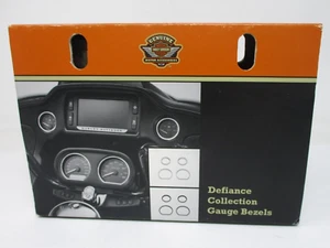 Harley-Davidson Chrome Defiance Collection Gauge Bezels 61400359 - Picture 1 of 7