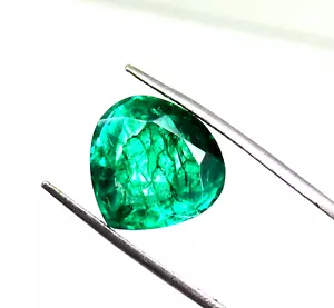 9.35 Ct Natural Green Emerald Pear Shape Certified Loose Gemstone - Picture 1 of 9