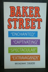 Baker Street Theater Broadway Window Card Poster 14" x 22" - Picture 1 of 6