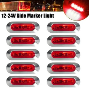 10x Red LED Side Marker Lights Clearance Light for Truck Trailer RV Boat 12V 24V - Picture 1 of 7