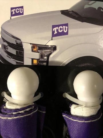 TCU Horned Frogs Set of 2 Ambassador Style Car Flags - Trunk Hood Cover