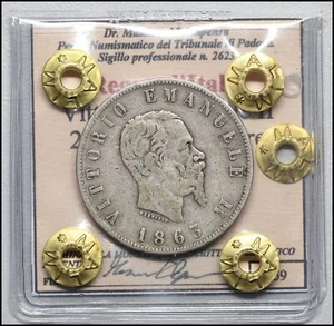 Königreich Italien 2 Lire 1863 Neapel Wappen Vittorio Emanuele II Italienische Münzen - Bild 1 von 4