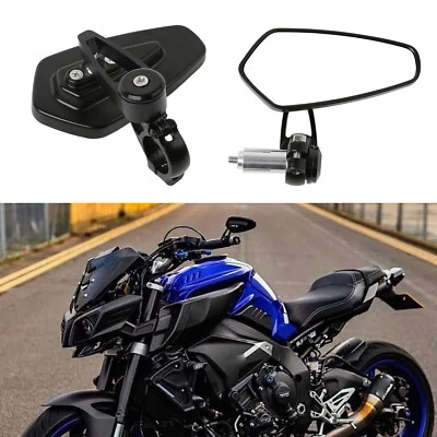 Universal 7/8" Handle Bar End Rearview Side Mirrors for Motorcycle Yamaha Honda Foto 1 de 4