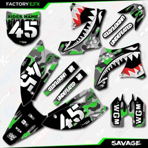 Gray & Green Savage Camo Graphics Kit fits 09-11 Kawasaki KXF450 KX450F Decal - Foto 1 di 5