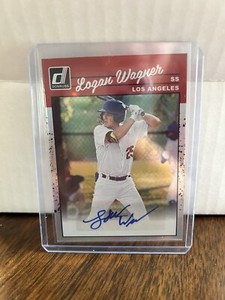 Logan Wagner 2023 Donruss Retro 1990 Auto Holo #90S-LW  - Los Angeles Dodgers