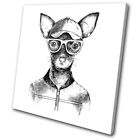 Hipster Animals Toy Terrier Dog Vintage Single Toile Murale Art Photo Print