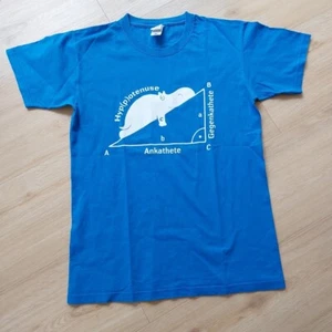 T-Shirt Gr S TOP lustig Blau Hyp(p)otenuse Mathe Nilpferd Teenager  - Bild 1 von 4