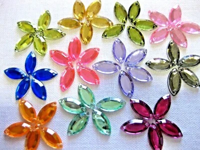 MARKENLOS 100 piedras brillantes acrílicas de pedrería, color a elegir, para coser, 15 x 7 mm, St26