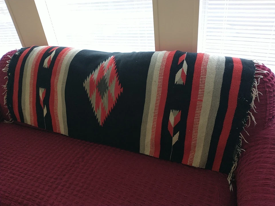 Alfombra Corredor Mexicana Colgante de Pared Envoltura Algodón Suroeste De Colección 60"X28" Leer Pp88 Foto 1 de 4