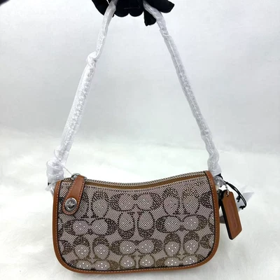 Coach Swinger 20 Crystal Bag In Signature Jacquard Burnished Amber NWT - Image 1 of 4