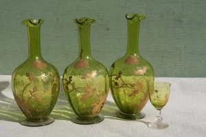 Konvolut 3 Karaffen und 1 Glas um 1900 - Bild 1 von 6