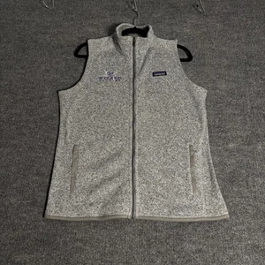 Patagonia Vest Womens Large Birch White Gray Better Sweater Fleece Zip 25887 - Picture 1 of 19