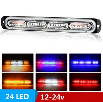 2X Luz lateral para carro caminhão 12-24v luz de aviso luz estroboscópica piscando 24 luzes LED - Imagem 1 de 4