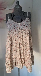 Becool Wns L Boho Babydoll Top Ruffle Romantic Country Rose Cottagecore Tunic - Picture 1 of 5