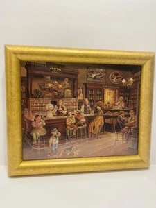 Vintage Lee Dubin “ Turn of The Century Drug Store “ Framed Print . - Picture 1 of 11