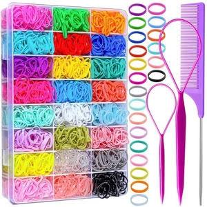 YGDZ Elastische Haarbänder 24 Farben, 1500 Stück Mini Gummi Mehrfarbig  - Bild 1 von 9